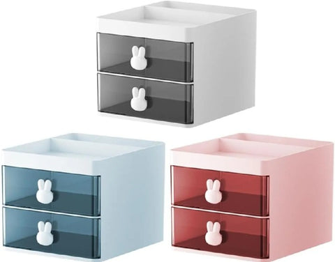 Small Rabbit Desk Organizer with 2 Drawers