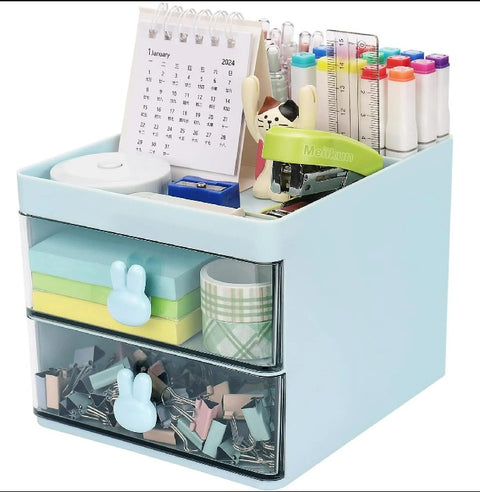 Small Rabbit Desk Organizer with 2 Drawers