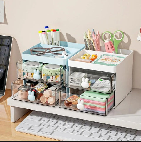 Small Rabbit Desk Organizer with 2 Drawers