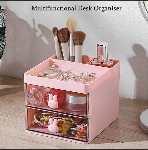 Small Rabbit Desk Organizer with 2 Drawers