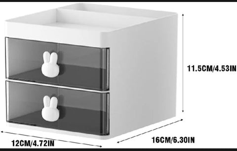 Small Rabbit Desk Organizer with 2 Drawers