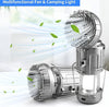 Solar camping lantern with fan