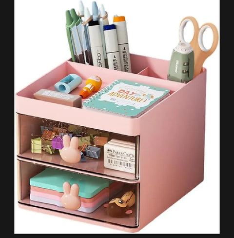 Small Rabbit Desk Organizer with 2 Drawers