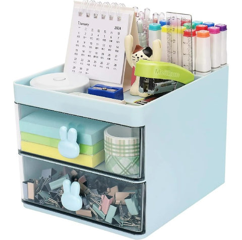 Small Rabbit Desk Organizer with 2 Drawers